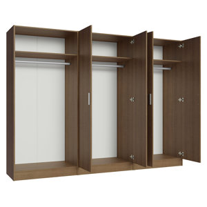 Madesa 6 Doors Storage Cabinet With Ample Shelves Space 94 Inch Utility Armoire Closet Entryway And Bedroom Organization Unit